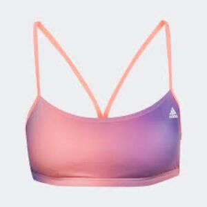 Adidas Melbourne UPF 50+ Bikini Top Pink Purple Racerback Size L Ombré Print